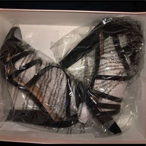black strappy pumps